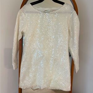 Wayf white sequin dress.